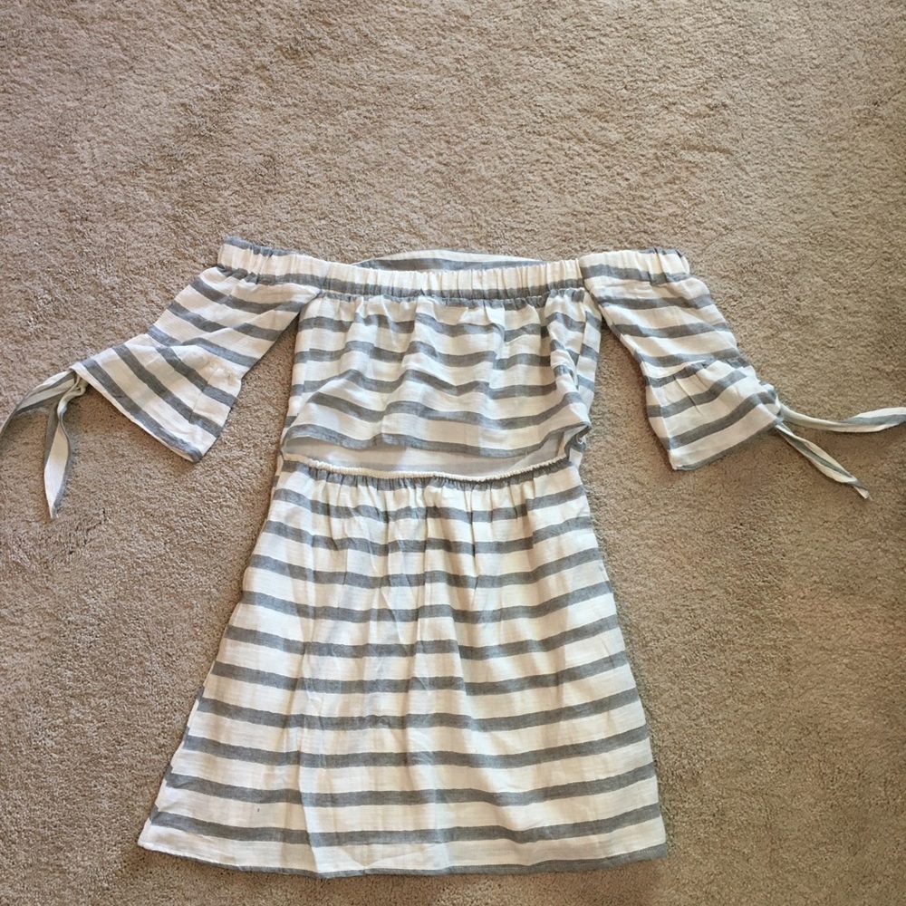 Listicle Off Shoulder Stripe Dress - Picture 6 of 7
